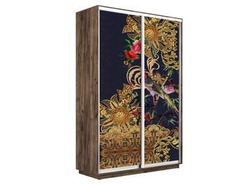 Шкаф-купе Экспресс Люкс 2-х дверный (Фото №1013 Золотой орнамент)