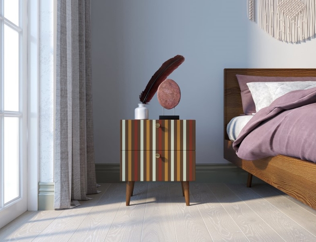 Тумбочка Berber с двумя ящиками 20 принт (Арт BB03/Print_20)