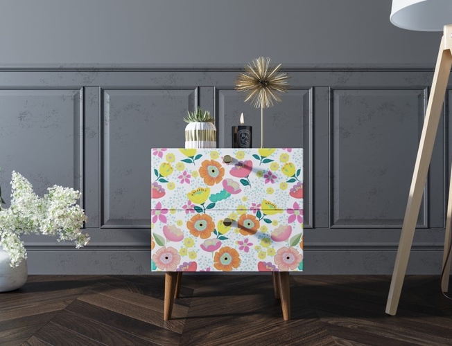 Тумбочка Berber с двумя ящиками 08 принт (Арт BB03/Print_08)