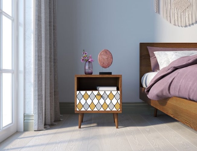 Тумбочка Berber с одним ящиком 22 принт (Арт BB06/Print_22)