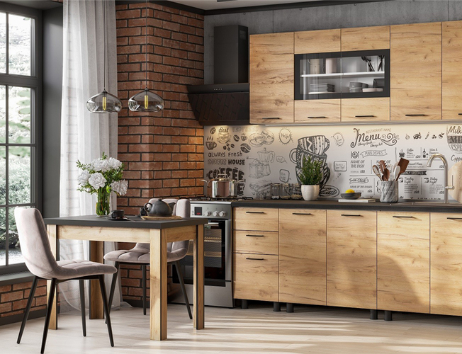 Стол обеденный Аризона (Дуб Золотой/черный)