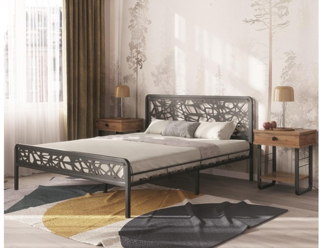 Прикроватная тумба Малгома черная/ дуб вотан (Арт.511608)