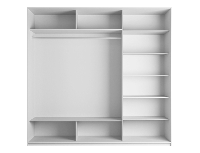 Шкаф-купе Прайм з-х дверный (ЛДСП, стекло 2шт), Белый снег