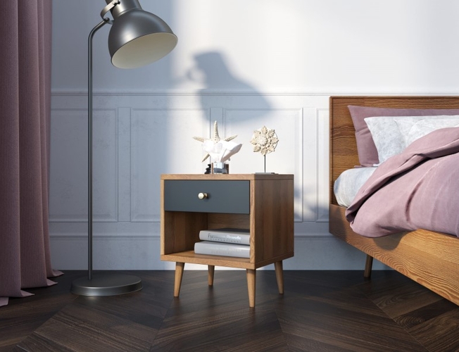 Тумбочка Berber с открытой полкой 33 принт (Арт BB33/Print_33)