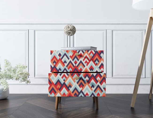 Тумбочка Berber с двумя ящиками 2 принт (Арт BB03/Print_02)