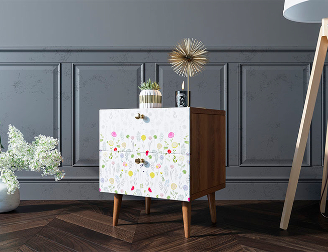 Тумбочка Berber с двумя ящиками 7 принт (Арт BB03/Print_07)