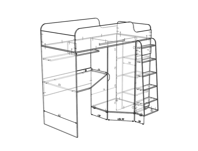 Кровать-чердак "Юниор 7" Ярофф Москва
