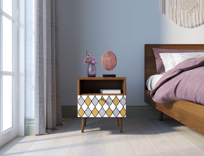 Тумбочка Berber с одним ящиком 22 принт (Арт BB06/Print_22)