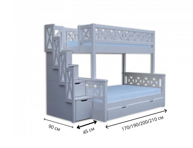 Кровать двухъярусная Велес Прованс с ящиками