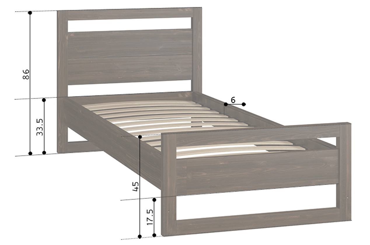 Односпальная кровать Kvebek