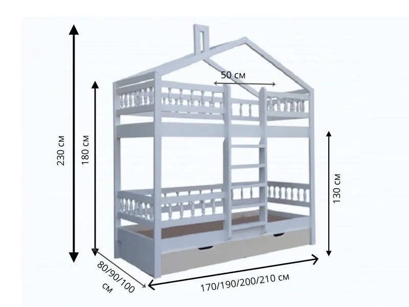 Двухъярусная кровать-домик Велес Микки №2