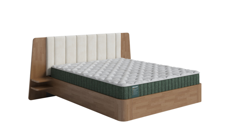 Парящая кровать FlyWood с полками (береза)